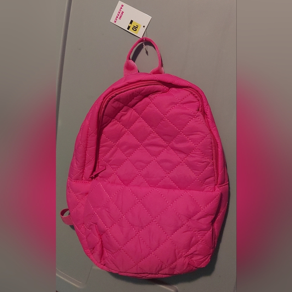 Quilted Pink Backpack